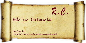 Rácz Celeszta névjegykártya